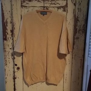 Men's Vintage Sangiorgio XL Yellow V-neck Sweater